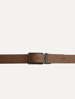 Cinto Reserva Masculino Couro Dupla Face Rajado Caramelo