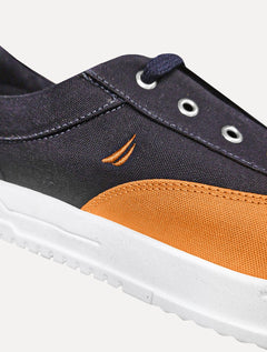 Tênis Nautica Masculino Sailboat Logo Fanton Lona Caqui Escuro/Azul Marinho