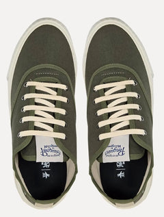 Tênis Original Penguin Masculino Cano Curto Lona Recorte Verde Escuro