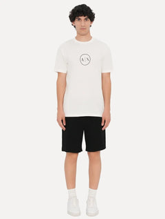 Camiseta Armani Exchange Masculina Regular Circle AX Logo Off White