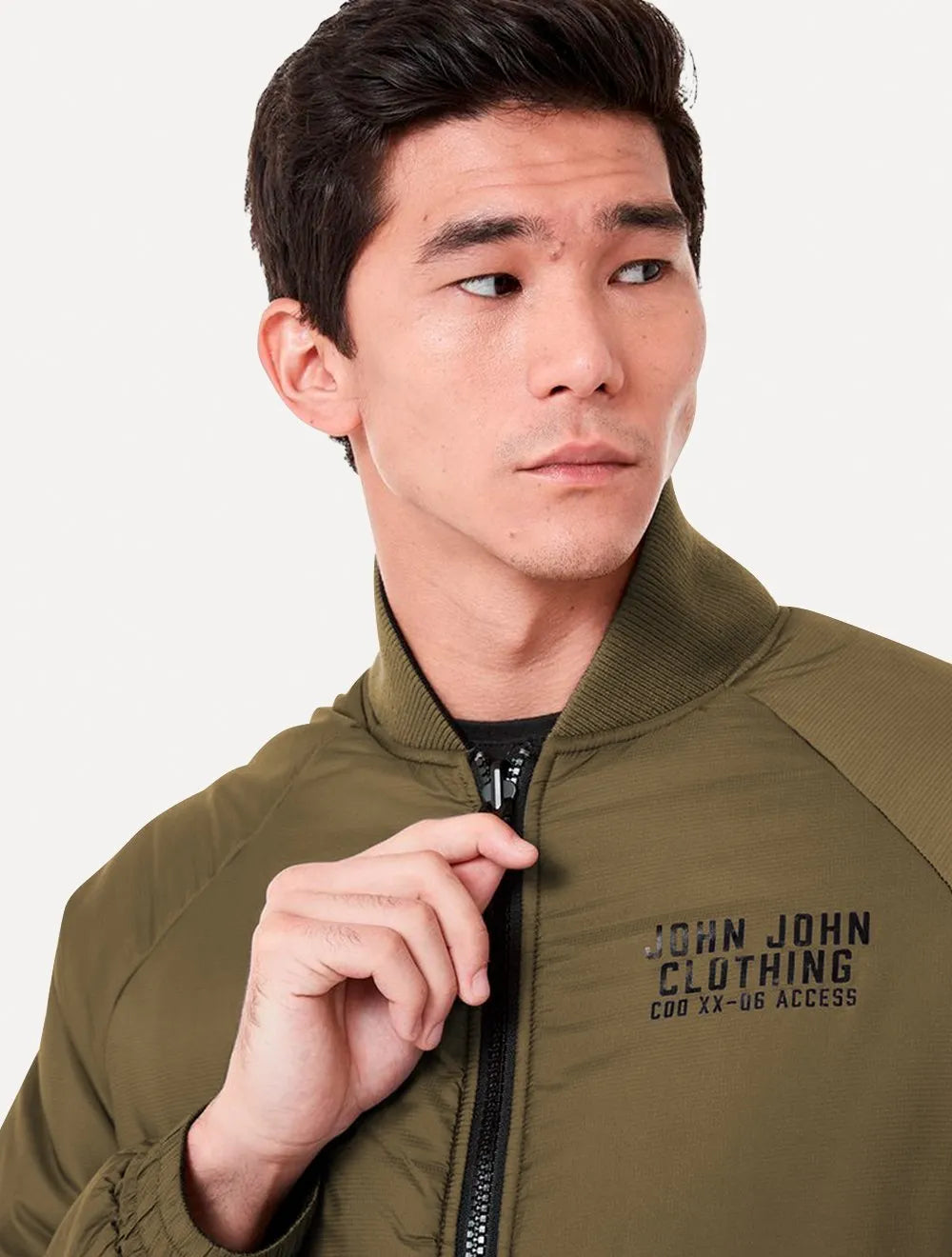 Jaqueta John John Masculina Reta Double Liam Logo Cinza