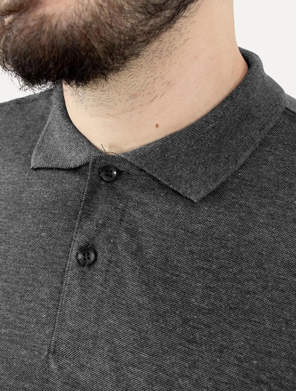 Polo Dixen Masculina Piquet Gola Lisa Chumbo Mescla