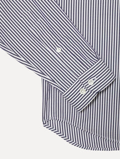 Camisa Lacoste Masculina Regular Stripes Blanc Marine Branca