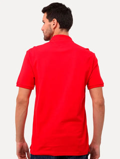 Polo Tommy Jeans Masculina Slim Piquet Flag Placket Vermelha