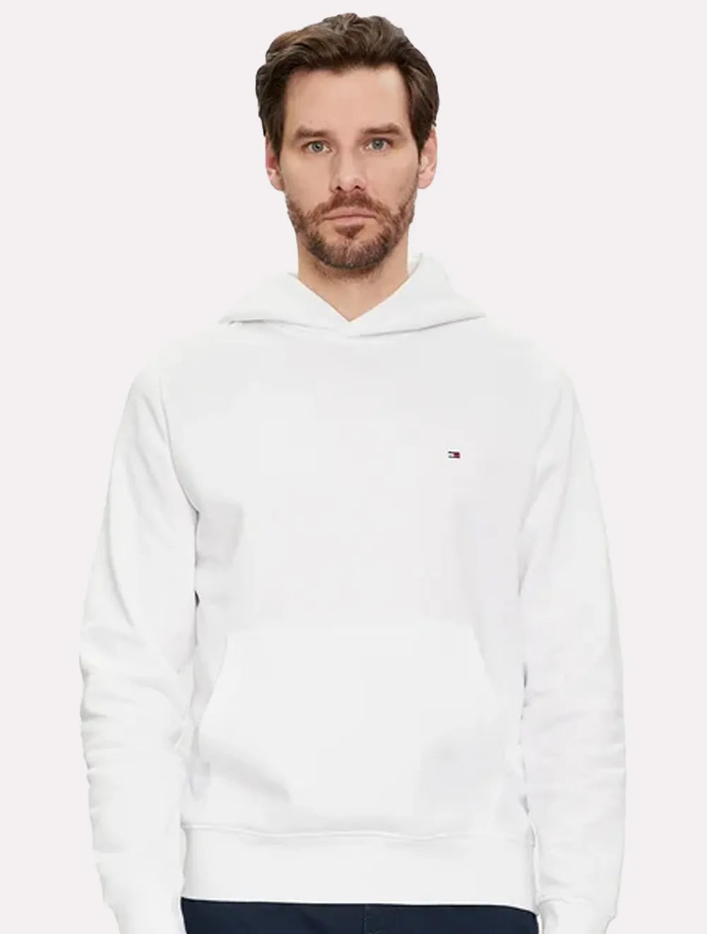 Moletom Tommy Hilfiger Masculino Flag Logo Hoody Branco