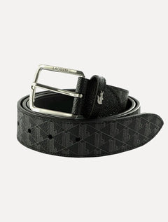 Cinto Lacoste Masculino The Blend Monogram Print Preto