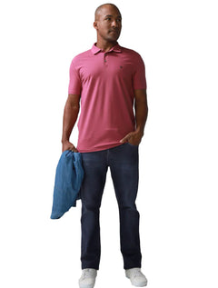 Polo Calvin Klein Jeans Masculina Piquet Omega Logo Rosa Escuro