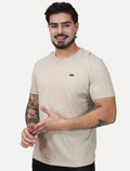 Camiseta Calvin Klein Masculina Egyption Cotton Rubber Patch Cáqui Claro