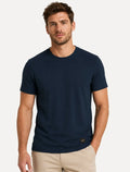 Camiseta King & Joe Masculina Slim Textura Mini Quadrille Azul Marinho