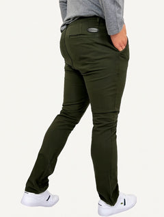 Calça Aramis Masculina Chino Sarja Classica Button Verde Escuro