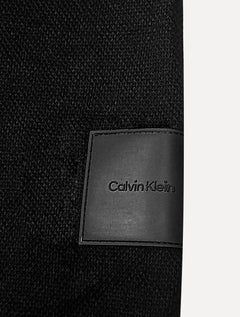 Moletom Calvin Klein Masculino Crewneck Piquet Tag Jogger Preto