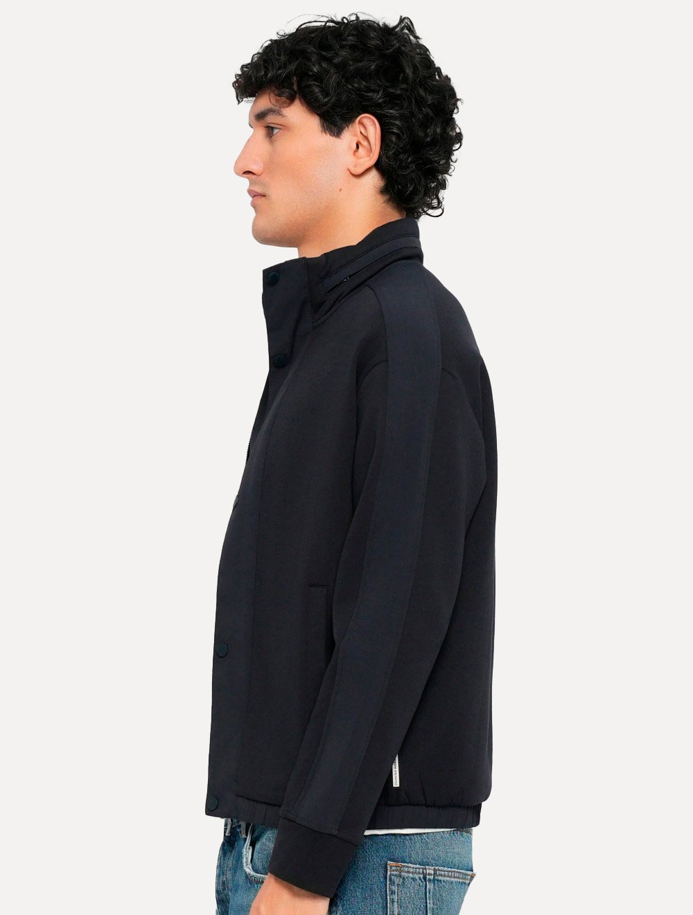 Jaqueta Moletom Armani Exchange Masculina Button Full-Zip Azul Marinho