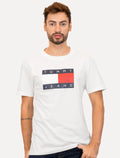 Camiseta Tommy Jeans Masculina Regular Skate Flag Branca