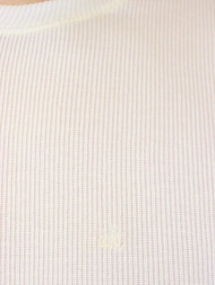 Camiseta Calvin Klein Masculina Canelada Mono Logo Off White