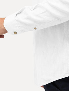 Camisa Aramis Masculina Slim Linho Algodão Branca
