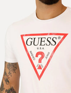 Camiseta Guess Masculina Grunge Logo Print Branca