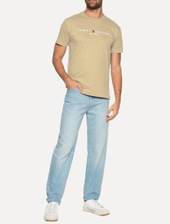 Camiseta Tommy Hilfiger Masculina Core Logo Tee Marrom Claro
