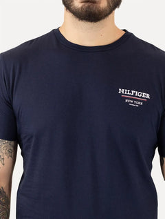 Camiseta Tommy Hilfiger Masculina Regular Global Stripe Azul Marinho