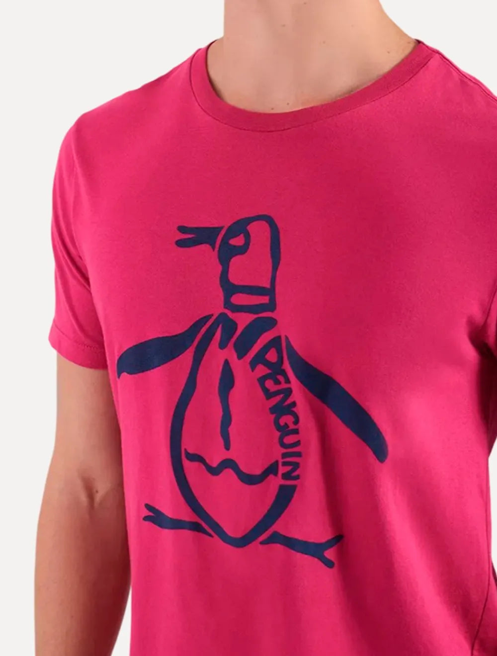 Camiseta Original Penguin Masculina Big Mascot Logo Rosa