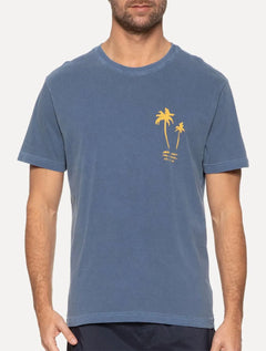 Camiseta Osklen Masculina Regular Stone Palm Sketches Azul Marinho