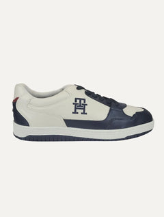 Tênis Tommy Hilfiger Masculino Couro Basket 2C Mix Suede Azul Marinho