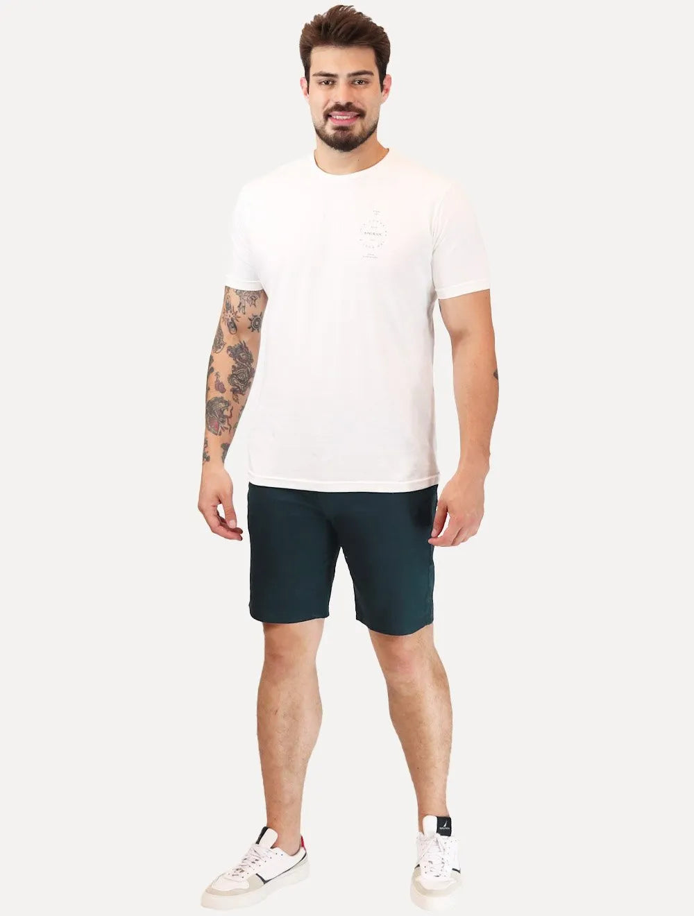 Bermuda King & Joe Masculina Slim Flex Cetim Azul Marinho