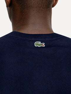 Camiseta Lacoste Masculina Regular Cotton Jersey Vintage Branded Azul Marinho