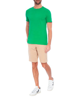 Camiseta Replay Masculina Basic Crewneck Logo Verde