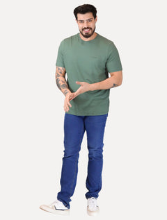 Camiseta Individual Masculina Comfort Relevo Silk Logo Verde