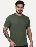Camiseta Aramis Masculina Basic Lisa Mono Liquid Cotton Verde Militar