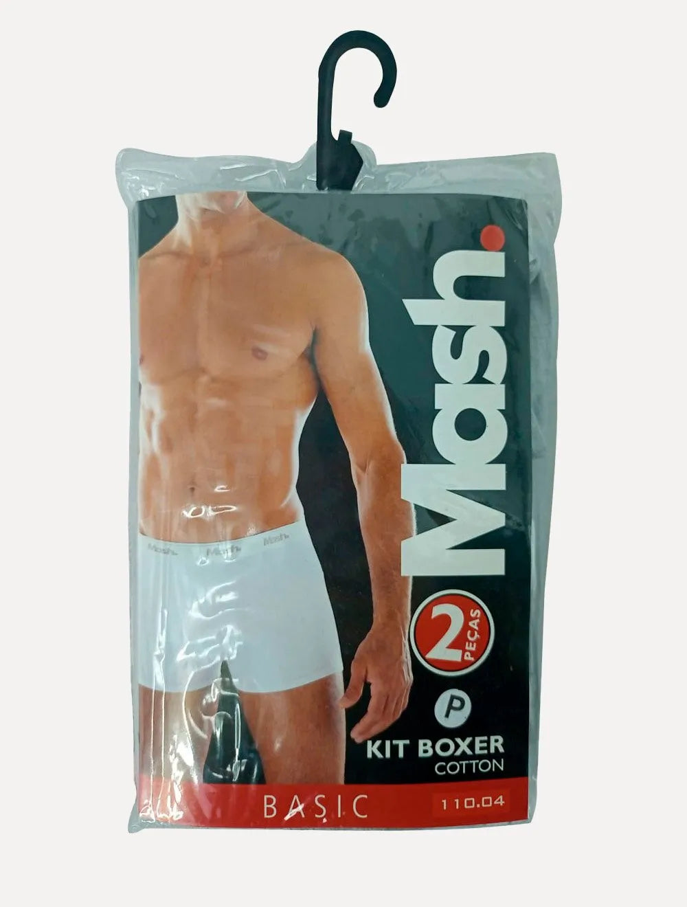 Cueca Mash Boxer Cotton Basic Preta Pack 2UN