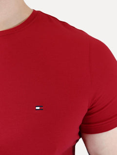Camiseta Tommy Hilfiger Masculina Slim Fit Essential Stretch Vermelha