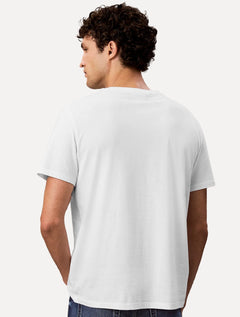 Camiseta Calvin Klein Jeans Masculina Egyptian Cotton CK Rubber Badge Branca