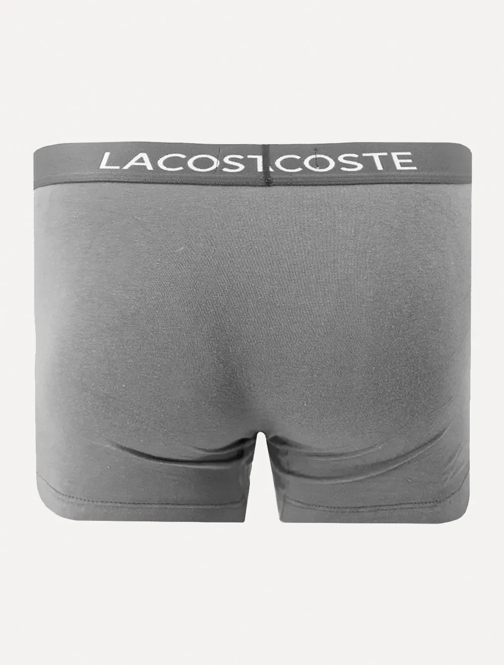 Cuecas Lacoste Boxer Long Colored Lettered Waist Branca/Grafite/Preta Pack 3UN