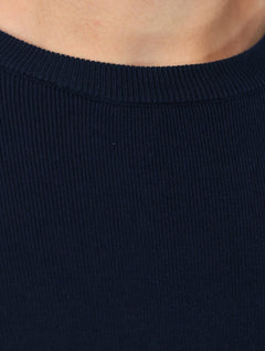 Blusa Osklen Masculina Manga Longa Tricot Solid Cotton Azul Marinho