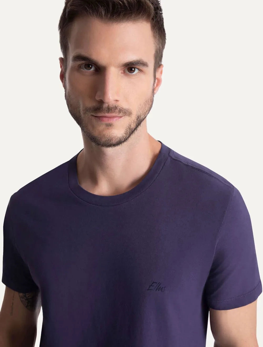 Camiseta Ellus Masculina Cotton Fine Aquarela Classic Roxa
