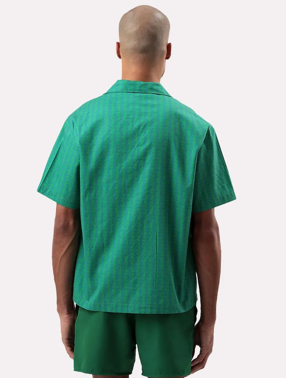Camisa Lacoste Masculina Relaxed Manga Curta Monogram Icons Verde