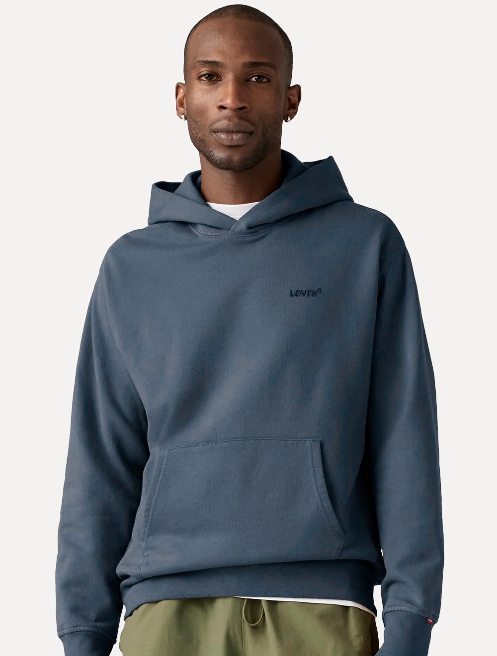 Moletom Levis Masculino Hoodie Fleece Embroidered Azul Marinho