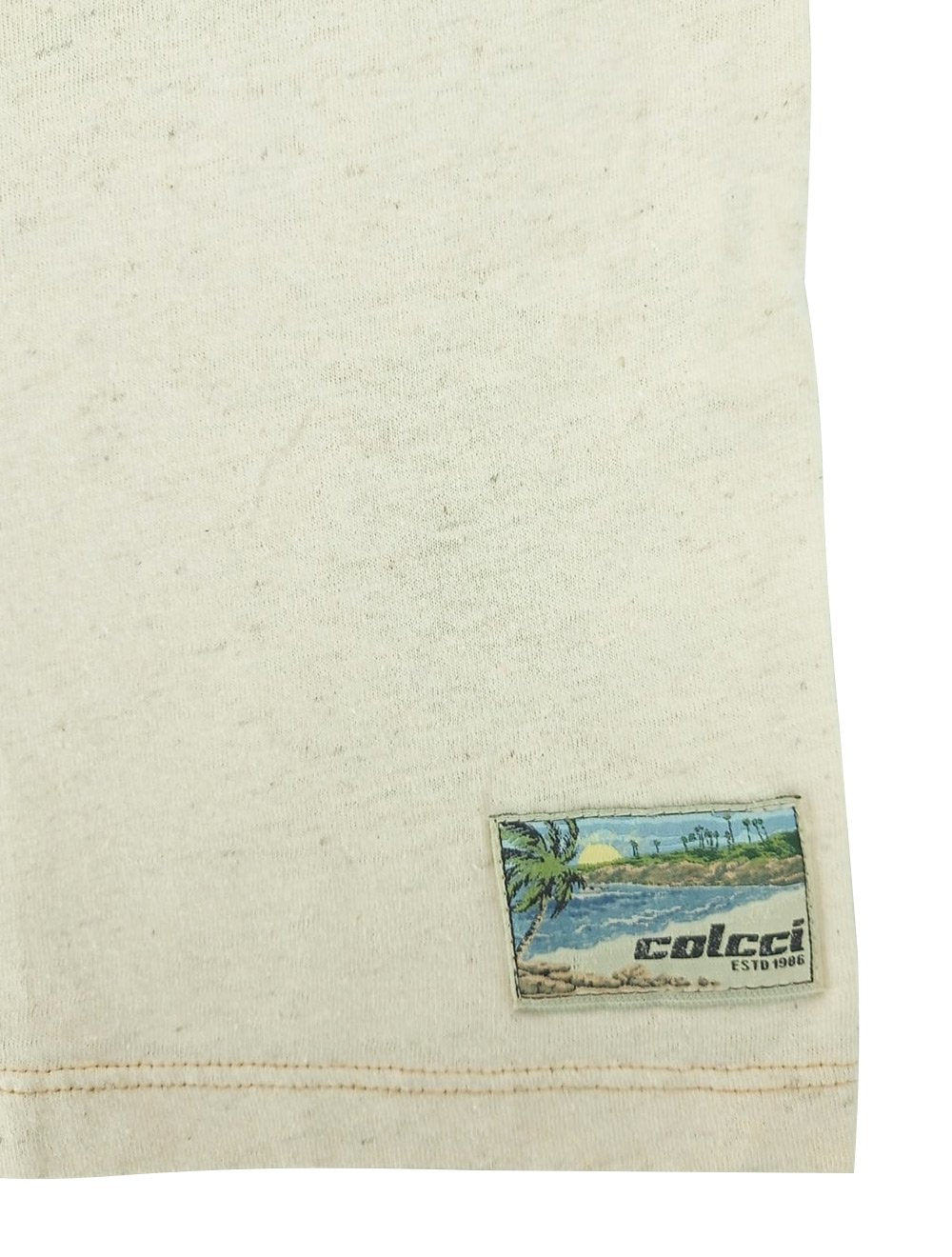 Camiseta Colcci Masculina Regular Linho Off-White Mescla