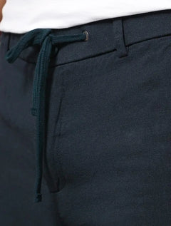 Bermuda Calvin Klein Jeans Masculina Cadarço Linen Azul Marinho