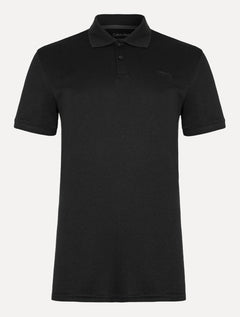 Polo Calvin Klein Masculina Regular Básica Interlock Liquid Touch Preta