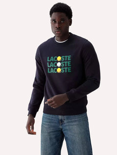Moletom Lacoste Masculino Heavy Cotton Ball Print Azul Marinho