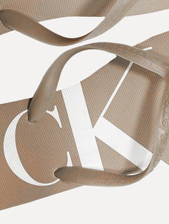 Chinelo Calvin Klein Jeans Logo Flow Blue Cáqui Médio