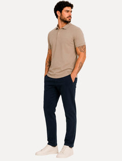 Polo Aramis Masculina Basic Piquet Mono Amêndoa