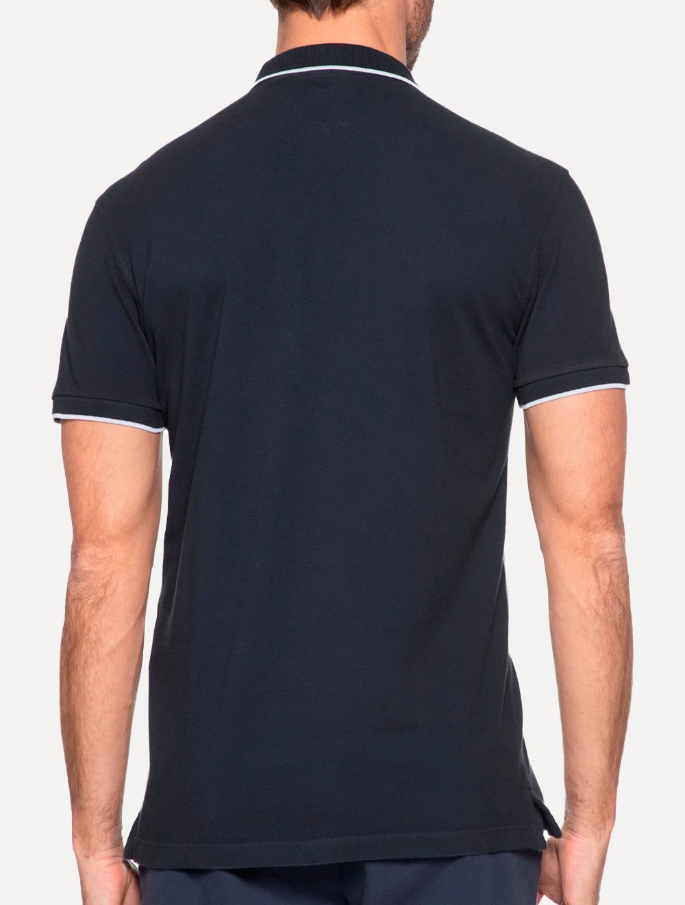 Camisa Polo Aramis Masculina Piquet White Friso Azul Escuro