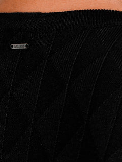 Suéter Aramis Masculino Tricot Crewneck Jacquard Triangulos Preto