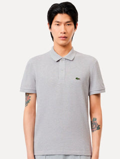 Polo Lacoste Masculina Slim Fit Petit Piquet Cinza Mescla