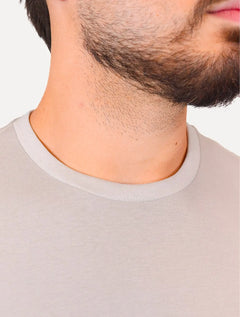 Camiseta King & Joe Masculina Pima Touch Logo Peito Caqui Claro
