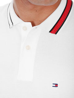 Polo Tommy Hilfiger Masculina Regular Sophisticated Tipping Branca