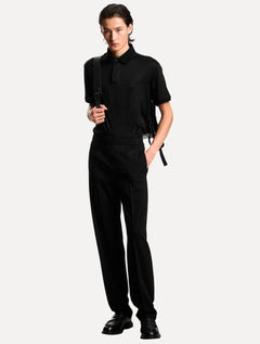 Camisa Polo Empório Armani Masculina Texturized Collar Preta